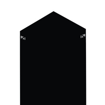 Black pentagon shape with transparent background