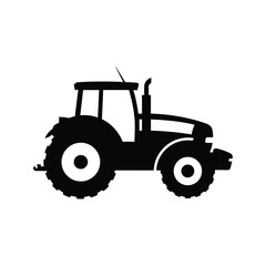 Obraz premium Black and white tractor silhouette