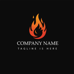 Restaurant flame elegant logo design