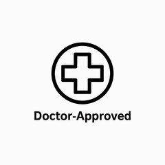 Obraz premium DoctorApproved Medical Symbol Icon for Health Care