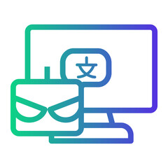 ai virtual assistant Line Gradient Icon