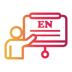 eng Line Gradient Icon