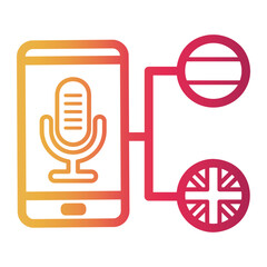 language app Line Gradient Icon