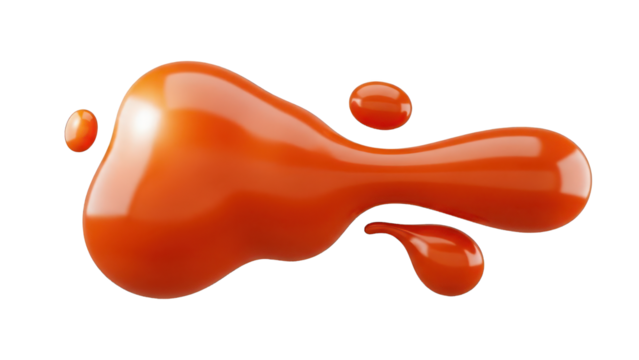Vibrant orange liquid splashes with droplets in mid-air isolated on a transparent background - Powered by Adobe