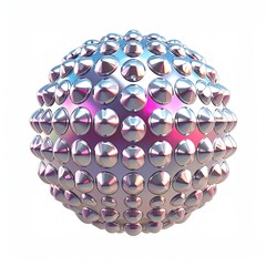 Spherical object with numerous polished, metallic hemispherical bumps