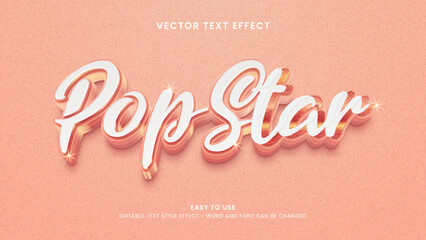 popstar editable text effect 3d vector