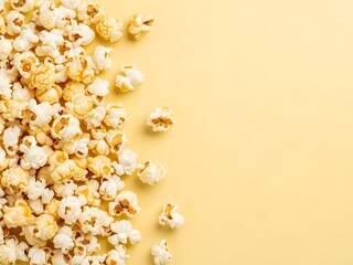 Popcorn pattern on yellow background with copy space for text