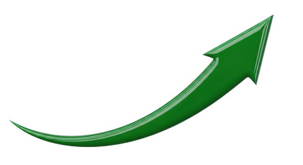 Vibrant green arrow shows upward trend and positive growth