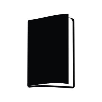 Black Silhouette of Standing Book, Ready to be Read or Used as Resource