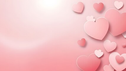 valentine sale background with hearts and copy space, romantic promotion design for valentine campaign, pink heart sale background stock image, love themed commercial background for marketing