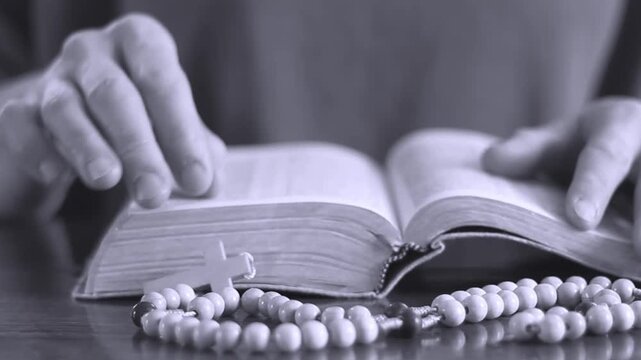 praying to God with bible with people stock video stock footage