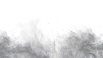 Ethereal Vapor: An abstract, evocative scene of ethereal gray vapor, swirling and dancing against a backdrop of pure blankness. Capturing a sense of mystery and formless transition.