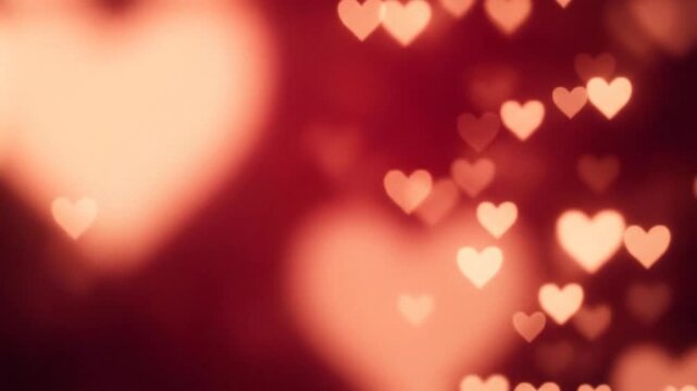 Romantic Red Heart Bokeh Background