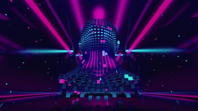 bstract 3D Voxel Human Head VJ Loop
