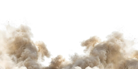 Dust Explosion: A dynamic scene of a powerful dust cloud billowing upwards, the image highlights the raw power and force of natures elements Abstract white smoke and steam clouds swirling over black 