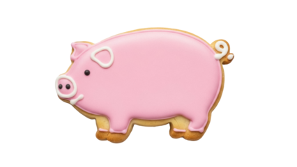 Isolated Pig Cookie Treats Sweetness for Celebration of Birthday, Holidays, Themed Party Favors