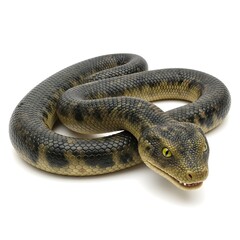 Fototapeta premium anaconda on a white background