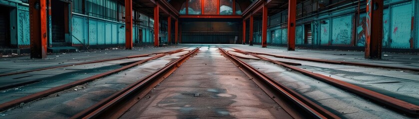Abandoned amusement park, eerie atmosphere