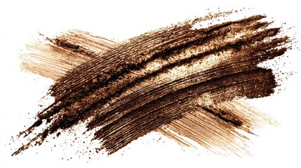 Abstract Brown Glitter Texture Isolated on White Background Sparkling Brushstroke Effect Metallic Paint