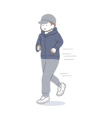 ランニングをする男性のイラスト素材