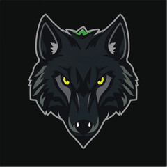 Wolf logo deisgn. Wolf head logo. Graphic silhouette of a wolf head.  © Shabeer