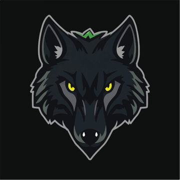 Wolf logo deisgn. Wolf head logo. Graphic silhouette of a wolf head. 