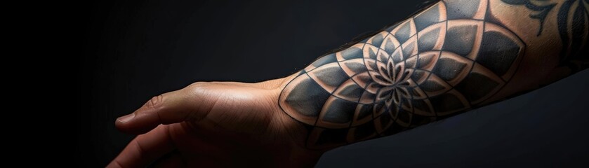 Abstract geometric mandala tattoo design