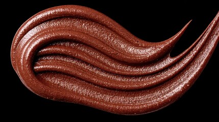 Swirl of Brown Glitter Gel Isolated on Black Background with Shimmering Particles and Smooth Texture for Cosmetic or Craft Application