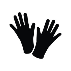 Obraz premium Protective Black Gloves Icon for Safety and Hygiene in Various Environments