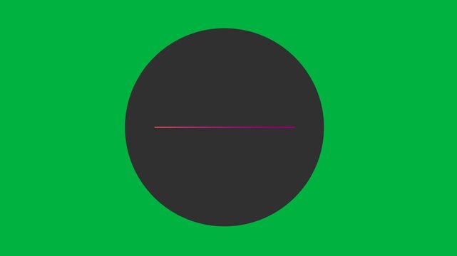 Animation of pink horizontal line on grey circle on white background