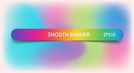 Obraz premium Smooth Rainbow Gradient Banner with Text Overlay.