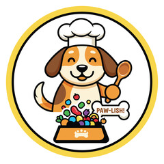 dog with chef cap concept vector illustration