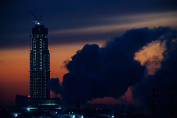 shanghai skyline at night