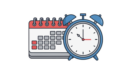 Calendar and Alarm Clock Representing Time Management and Scheduling.