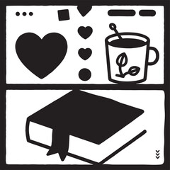 Happy moment design black silhouette illustration art