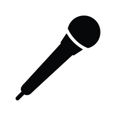 Silhouette illustration of a handheld microphone on a clean white background