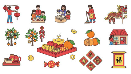 Chinese New Year Celebration Elements Collection.