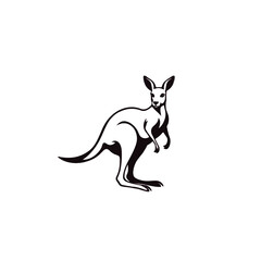 Kangaroo logo design australian wildlife symbol. Kangaroo animal logo modern vector illustration.