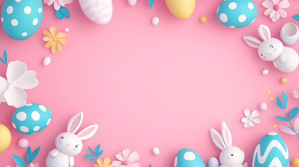 Easter style frame wallpaper in pink 