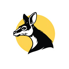 Kangaroo logo design australian wildlife symbol. Kangaroo animal logo modern vector illustration.