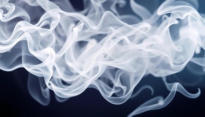 Delicate white smoke curls and swirls, forming intricate patterns in a studio setting Its soft texture is highlighted,  curl,  studio