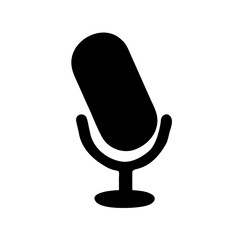 Stylized black microphone graphic for broadcasting purposes and media representation