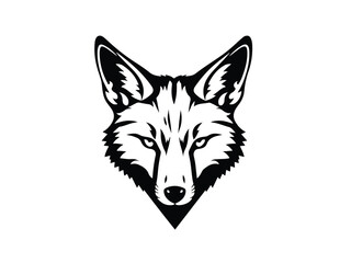 Black Fox silhouette isolated on white background. Fox logo vector design.