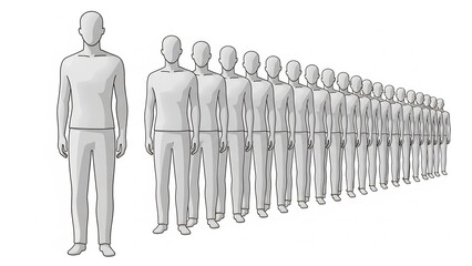 Silhouetted Figures Standing Out Skillfully Depicting Individuality