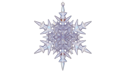 Isolated decorative snowflake with complex crystalline structure for winter and holiday design