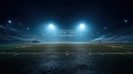 spectator. Sports arena under evening illumination, showcasing the empty playing surface. event key visuals, club posters, designed for sports event promotions and stadium branding.
