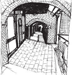 Sketch of the walkwayr at  Bopiliao Historic Block