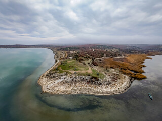 Aerial view of Karaburun beach, Beysehir.