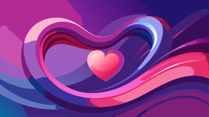 Abstract heart shape design isolated on white background