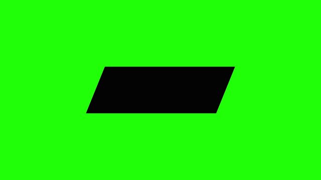 White and black parallelogram Text Box animation with green screen Background.